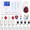 Wolf Guard W4Q-W03 WiFi + 4G Wireless Home Antifurto Kit Sistema di Allarme Tuya Smartlife APP Alexa, con Sirena Finestra Porta Sensore Rilevatore di Movimento RFID