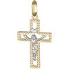 Gioielleria Lucchese Oro Ciondolo Croce Oro Giallo Bianco GL101401