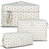 TOPALL Beauty Case da Viaggio Donna,Grande Borsa Cosmetica da Viaggio,Trousse Trucchi Donna in Aggiornata Pelle Cotone,Borsa Porta Trucchi da Toilette Makeup Bag Organizer