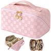 TOPALL Beauty Case da Viaggio Donna,Grande Borsa Cosmetica da Viaggio,Trousse Trucchi Donna in Aggiornata PU Pelle,Borsa Porta Trucchi da Toilette Makeup Bag Organizer