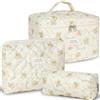 TOPALL Beauty Case da Viaggio Donna,Grande Borsa Cosmetica da Viaggio,Trousse Trucchi Donna in Aggiornata Pelle Cotone,Borsa Porta Trucchi da Toilette Makeup Bag Organizer