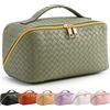 TOPALL Beauty Case da Viaggio Donna,Grande Borsa Cosmetica da Viaggio,Trousse Trucchi Donna in Aggiornata PU Pelle,Borsa Porta Trucchi da Toilette Makeup Bag Organizer