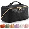 TOPALL Beauty Case da Viaggio Donna,Grande Borsa Cosmetica da Viaggio,Trousse Trucchi Donna in Aggiornata PU Pelle,Borsa Porta Trucchi da Toilette Makeup Bag Organizer