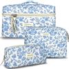 TOPALL Beauty Case da Viaggio Donna,Grande Borsa Cosmetica da Viaggio,Trousse Trucchi Donna in Aggiornata Pelle Cotone,Borsa Porta Trucchi da Toilette Makeup Bag Organizer