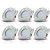 B.K.Licht I Faretto LED da incasso per bagno I 30 mm ultra piatto I Incl. Modulo LED 6x 5 W I IP44 I 6x400 lm I colore luce bianco caldo I faretto bagno soffitto
