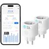 Meross Presa collegata (tipo E), presa WiFi mini compatibile con Alexa, Google Home e SmartThings, 16 A presa con misurazione del consumo energetico per pannello solare fotovoltaico