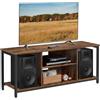 VASAGLE Supporto per TV Fino a 55 Pollici, Mobile TV con Ripiani Aperti, per Soggiorno, Sala di Intrattenimento, Marrone Vintage e Nero LTV060B01