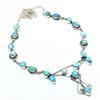 "Fatto a mano" Repubblica Dominicana Larimar Gemma .925 Argento Sterling Jewelry Collana 18"