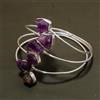 "Fatto a mano" Bracciale regolabile in argento 925 con pietra grezza ametista africana...