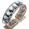 "Fatto a mano" Bracciale fatto a mano in argento 925 con pietre preziose Larimar...