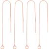 Hobbspring 2 paia di orecchini in argento Sterling 925 con nappa, 8 cm, in oro rosa, con catena, con passante per la realizzazione di orecchini