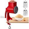 AROMUJOY Mulino Manuale per Noci, Mulino per Arachidi Manuale con 2 Fogli di Tamburo Rimovibili Acciaio Inox 430, Macina Mandorle con Manovella in Alluminio, Mais, Spezie, Formaggio, Carote