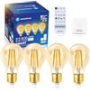 Aigostar Meh - Lampadine Alexa Intelligente Bluetooth Mesh A60, Lampadine Vintage Smart LED E27 6W 2700K-6500K Dimmerabile, Lampadina Alexa Compatibile, 4 Pezzi(Con Telecomando e Gateway)