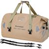 WILD HEART Borsone impermeabile per moto, PVC500D, doppio fondo, con cinghie in corda e tasca interna, 40 l, 66 l, 100 l, per kayak, campeggio, barca, moto, 100L cachi, 100L, Stoccaggio e impermeabile