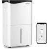 FANTASK 4 modalità di asciugatura da 50 l/giorno con timer da 24 ore, deumidificatore intelligente con valvola a LED e ventilatore, serbatoio dell'acqua da 5 l e tubo di scarico