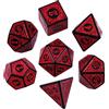 ORUZA Set di dadi poliedrici DND - 7 pezzi per Dungeon and Dragons MTG RPG D&D D20, D12, D10, D%, D8, D6, D4