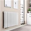 EMKE Radiatore di design piatto, 630 x 850 mm, orizzontale, con connettore laterale, a doppio strato, per bagno, camera da letto e soggiorno, bianco 1106 W