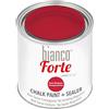 bianco Shabby Bianco Forte - Rosso Melograno - (250ml) Vernice a Gesso con Finitura/Protettivo 2-in-1: Chalk Paint Super Resistente per Mobili, Pareti e Porte - Asciugatura Rapida, Interni/Esterni, Opaca