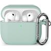 KOKOKA Custodia in Silicone Compatibile con AirPods Pro 3 Case, LED Anteriore Visibile, Case Cover Protettiva Antiurto in Silicone Morbido per Airpods Pro 3 Generazione 2025 con Moschettone,Cloud Grey