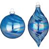 Inges's Christmas Pallina di Natale in Vetro blu Cangiante Tonda o Lunga Prezzo cad una