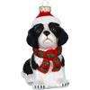 Inge's Christmas Decorazione di Natale da Appendere Cane in Vetro con Sciarpa e Cappello 10,5cm