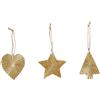 Inge's Christmas Decorazione Natalizia Pendente Cuore-stella-albero oro Prezzo cad uno
