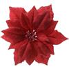 Kaemingk Fiore Natalizio Rosso con Clip e Glitter Kaemingk D24x7 cm