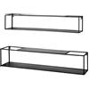 HAKU mensola sospesa mensola da parete nera scaffale pensile metallo set da 2 Dim. L 85 95 cm x A 17 20 cm x P 17 20 cm Stile: Modern