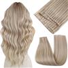 Easyouth a Butterfly Tessitura Extension Capelli Veri Biondo Extensions Capelli Veri Farfalla Genius Trama Biondo Cendré Highlight Décoloré Double Weft PU OVO Extension Remy Lunghi #P18/613 60cm 100g
