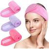 Kinhwa Set di 3 fasce per capelli in velluto di ananas, 8 x 65 cm, rosa, pesca rosa, viola chiaro