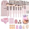 MAANGE Set di pennelli da trucco, 51 pezzi, set di pennelli sintetici di alta qualità, per fondotinta, cipria, correttori, ombretti, fard, pennelli da trucco (rosa)