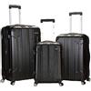 Rockland London Hardside Spinner Wheel Bagagli, Nero, 3-Piece Set (20/24/28), Set di valigie