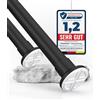 MEISENBERG Bastoni per Tende a Pressione 90-160, Nero, Ø 25 mm, Bastone Tenda Estensibile per Tendaggi, Doccia, Aperture Delle Porte e Armadio