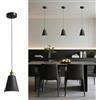 ZTWLEED Lampada a Sospensione Moderna Nero,Portalampada E27 Con Cavo | Regolabile 150CM Lampadario Decorativo Senza Lampadina,Ideale Per Cucina,Sala Da Pranzo,Soggiorno,Ingresso,Bar E Isola Cucina