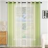 EMEMA Tende Voile Trasparenti Occhielli Sfumato per Soggiorno Camera da Letto Bagno Cucina Camera da Bambino Tenda Finestra Balcone Casa con 2 Pannelli 140 x 260 CM Verde