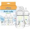 Dr. Brown's Natural Flow Anti-Colic Options+ - Biberon per bambini a collo largo, edizione di design, decorazioni giungla, 150 ml, capezzolo livello 1, confezione da 2, 0 m +