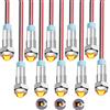 RUNCCI-YUN 10 pezzi 110V-220V 6mm Indicatore LED Metallico Luci di Segnalazione LED Lampada spia Cruscotto LED Pannello Pilota, per Auto Camion Van Barca (giallo)
