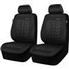 CAR PASS Coprisedili auto per anteriori con stampa 3D, compatibili con airbag, installazione rapida, universali per auto, camion, SUV (Anteriore, Nero)