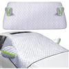SJDUOCAI Copertura Parabrezza Auto,Ispessita Protezione Copri Parabrezza per Inverno e Estate,Telo Parabrezza Pieghevole con Copertura Specchietto Retrovisore e Strisce Riflettenti,per Auto/SUV/Furgoni