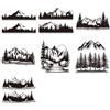 WADORN 7 pz Decalcomanie Grafiche per Alberi di Montagna e Foreste, Montagne Silhouette All'Aperto Impermeabile Finestra Auto Silhouette Vinile Decalcomanie Adesivi per Finestre Auto Camion Cassette