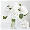Artflower 4 fiori artificiali di ortensia realistica al tatto, 57 cm, in lattice bianco, fiori di ortensia sintetica per la casa, composizioni floreali, bouquet da sposa, centrotavola da cucina,