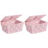 Wenko Cestino con coperchio Adria rosa, Polipropilene, 19 x 10 x 14 cm, Rosa (Confezione da 2)