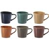 H&H Tierra Set 6 Tazze Jumbo, Stoneware, Colori Assortiti, cc460, Colori Autunnali