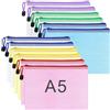 WISYOK 12 cartelle portadocumenti A5, in rete impermeabile con chiusura lampo, tasca con cerniera per documenti, portadocumenti per ufficio, scuola e viaggi (23,5 × 16,5 cm, 6 colori)