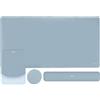 MOSISO Set Supporto Mouse Gioco&Poggiapolsi Tastiera Rettangolare&Tappetino Mouse con Poggiapolsi&Sottobicchiere,Mat Ergonomico Antiscivolo&Mat Scrivere Facile con Memory Foam Curva, Acquamarina