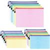 WISYOK 15 buste colorate per documenti A4 A5 A6, in rete impermeabile con chiusura lampo, tasca con cerniera per documenti, portadocumenti per ufficio, scuola e viaggi (5 colori)