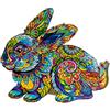 WOODVIO - Puzzle in legno per adulti e bambini - Lepre, puzzle fantastico a forma di animale, 188 pezzi unici, dimensione Re (44 x 38 cm)