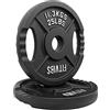 Signature Fitness Olympic - Piastra in ghisa da 5,1 cm, per allenamento di forza e sollevamento pesi, stile a due fori, 11,3 kg, coppia