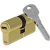 Yale 1000 Serie Euro Cilindro - Doppio - 30/60-4 Chiavi - Ottone Lucido - Confezione blister 1