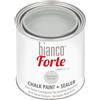 bianco Shabby Bianco Forte - Grigio Polvere - (250ml) Vernice a Gesso con Finitura/Protettivo 2-in-1: Chalk Paint Super Resistente per Mobili, Pareti e Porte - Asciugatura Rapida, Interni/Esterni, Opaca